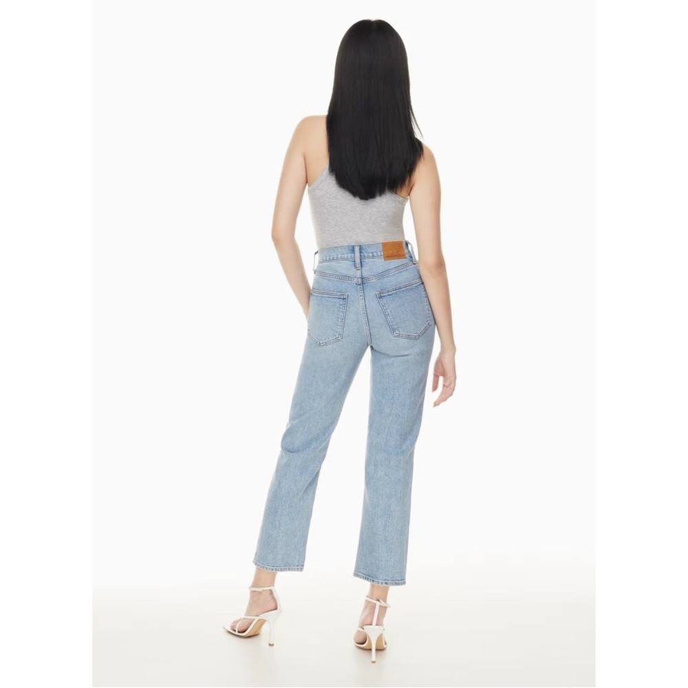 650. Denim Forum - The Arlo High Rise Straight. Full length.